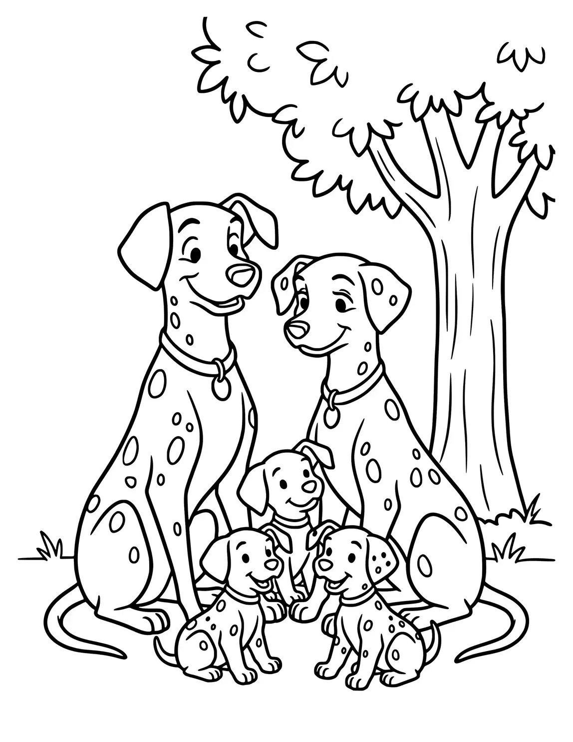 Malvorlage - Pongo Und Perdita Mit Ihren