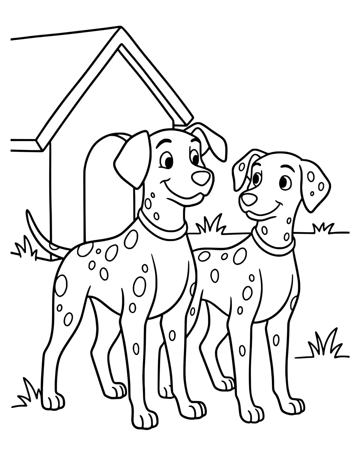 Two Dalmatians Standing Together