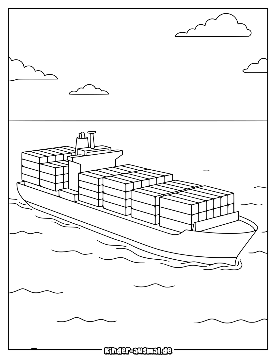 Container Schiff Auf See Ausmalbild Ausmalbild