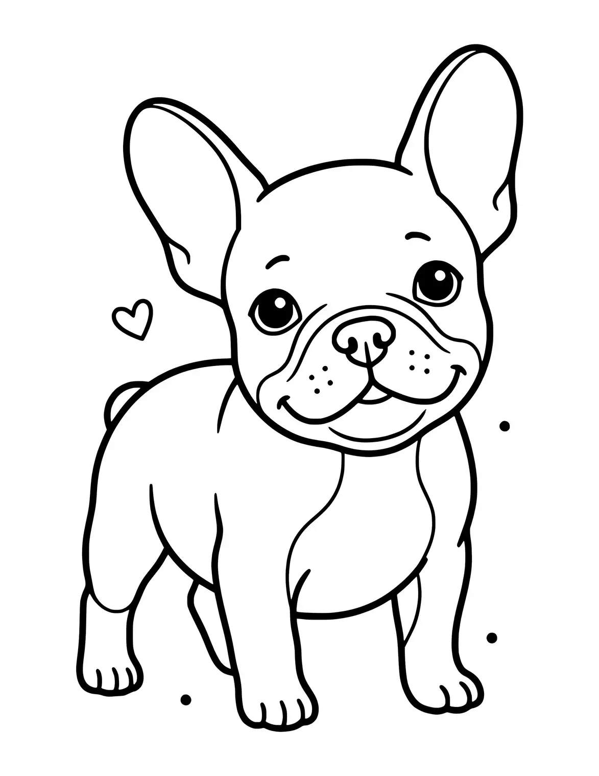 Kleiner French Bulldog Welpe zum Ausmalen.