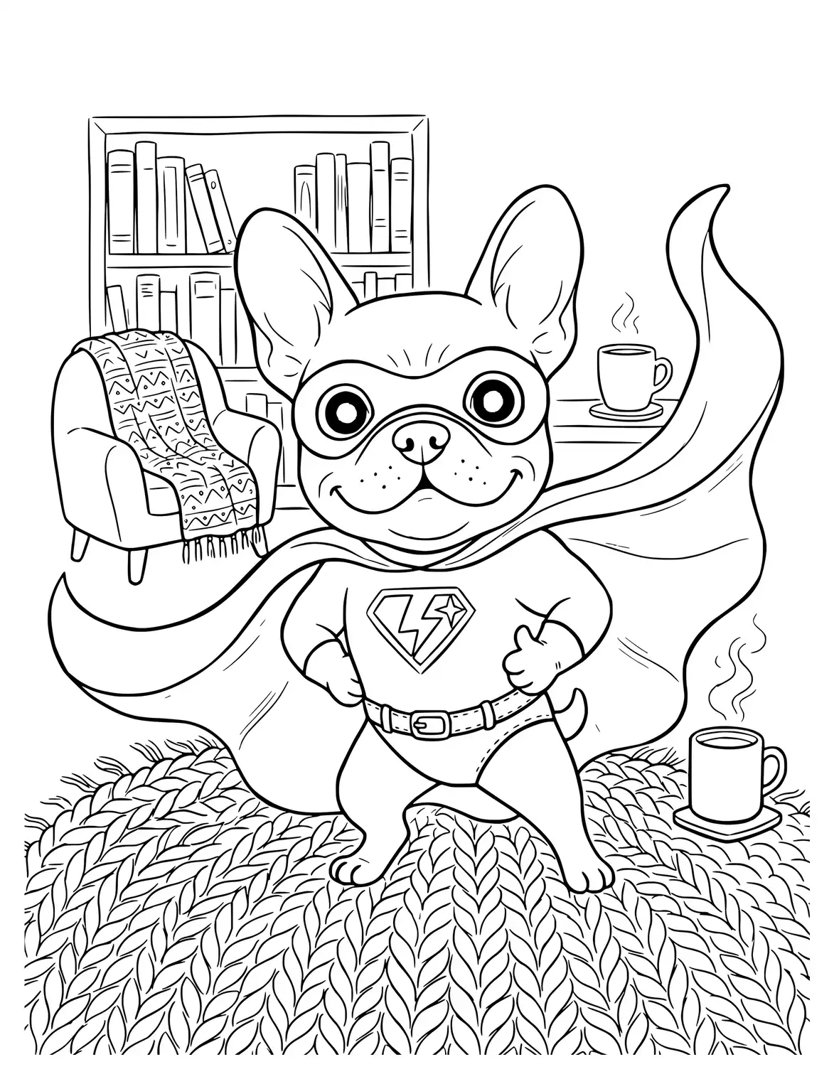 French Bulldog als kleiner Superheld.