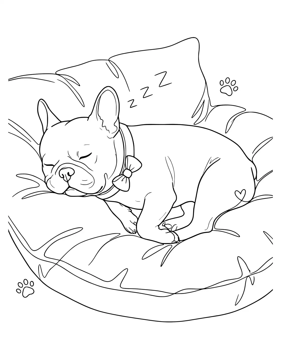 French Bulldog schläft gemütlich.