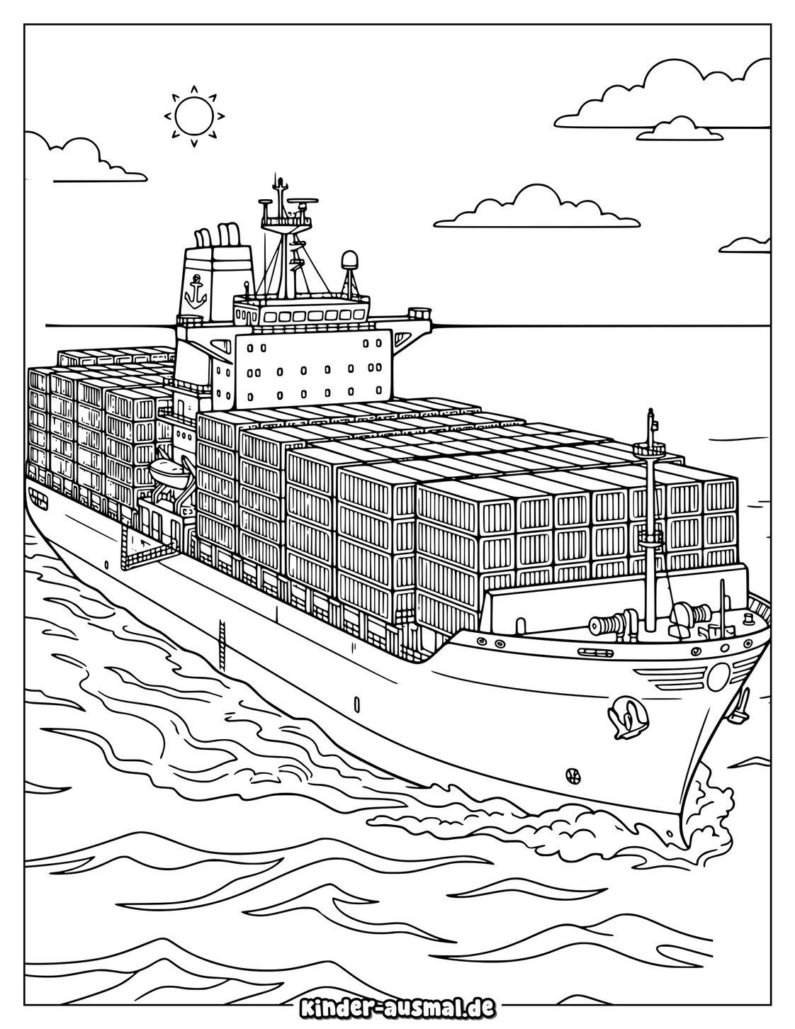 Groes Container Schiff Ausmalbild Druckbar Ausmalbild