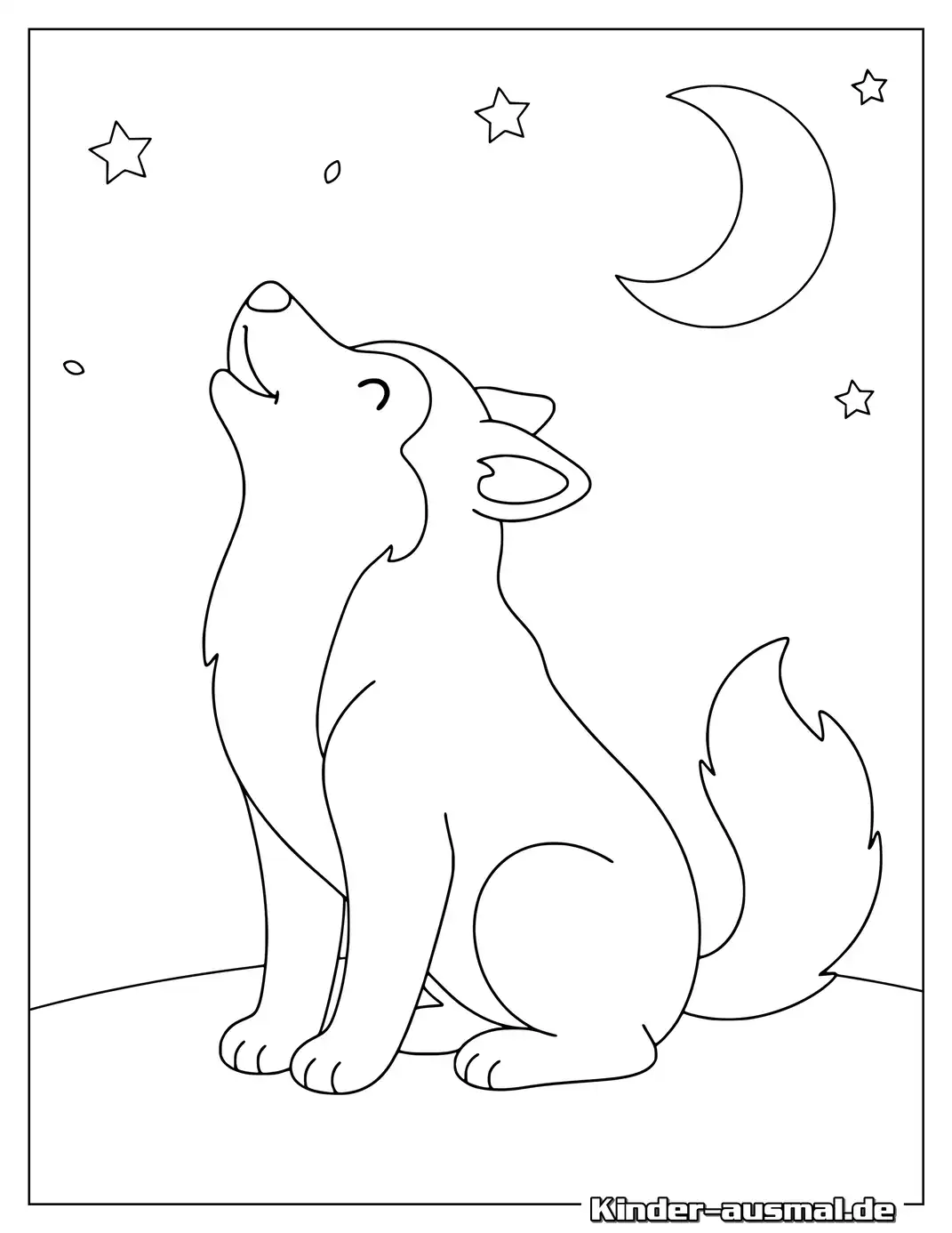 Heulender Husky zum Ausmalen.