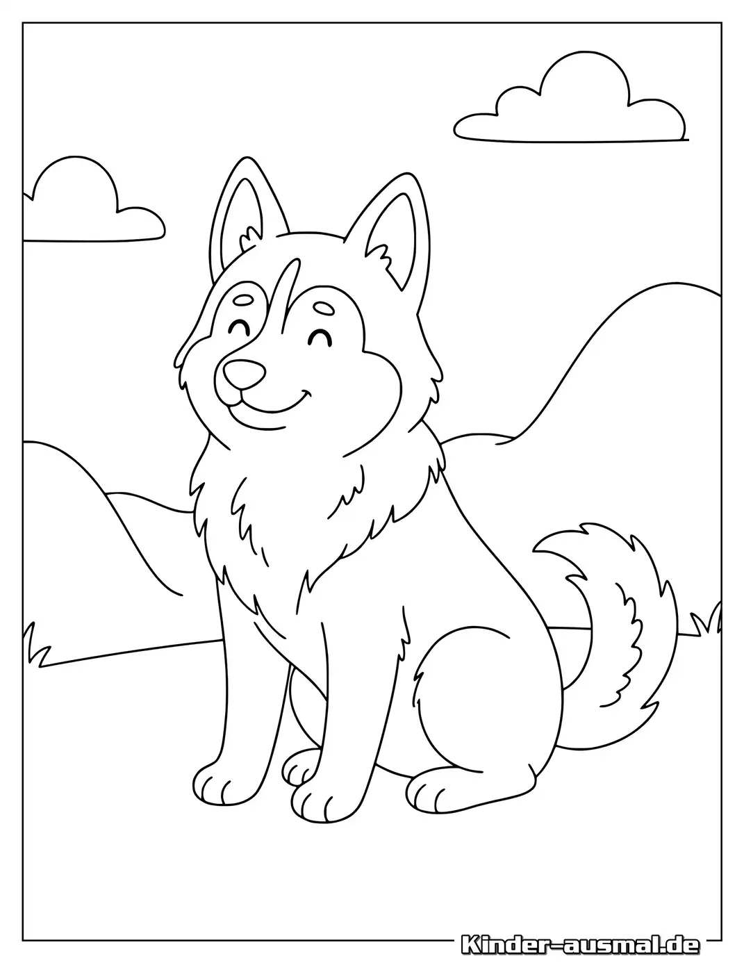 Niedliche Husky Malvorlage