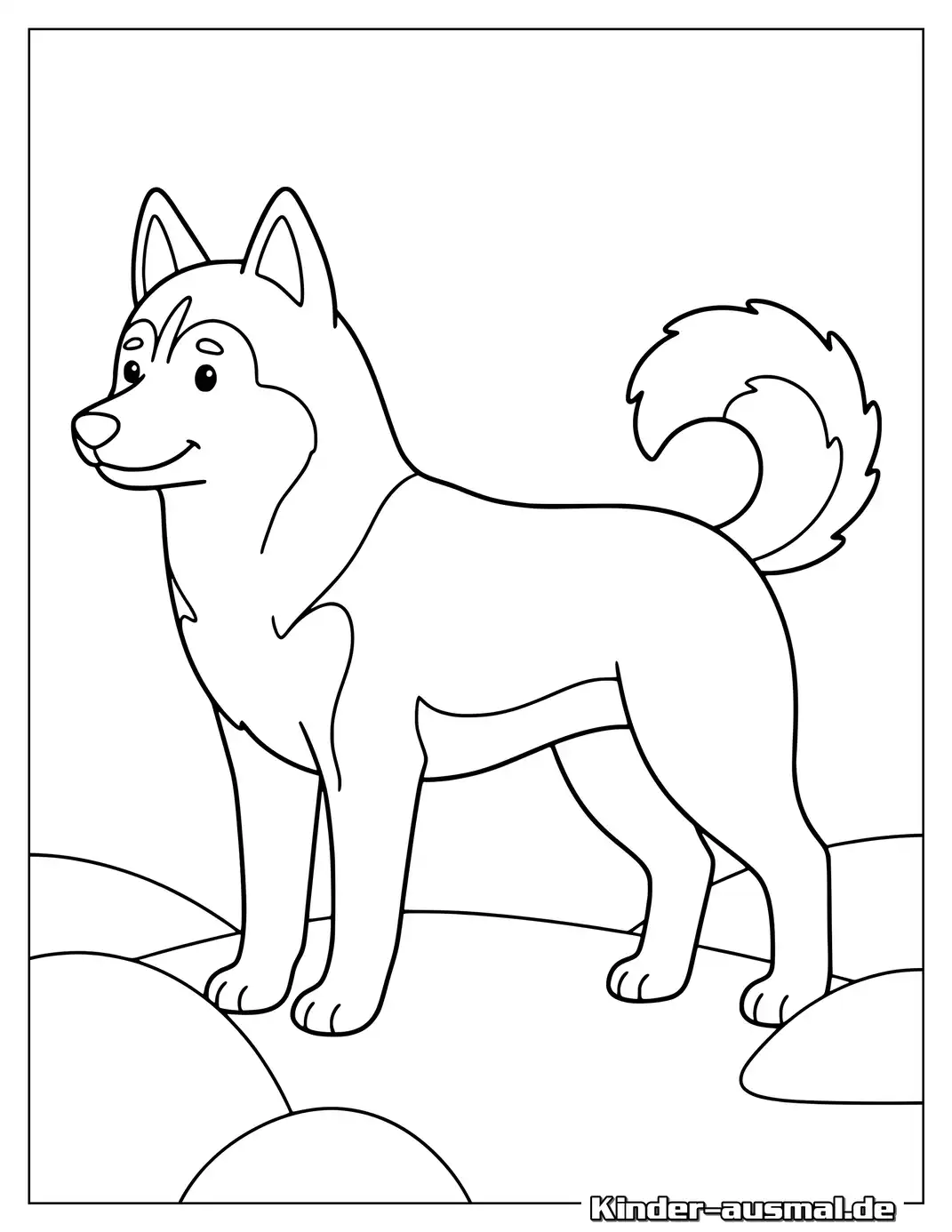 Sibirischer Husky zum Ausmalen.