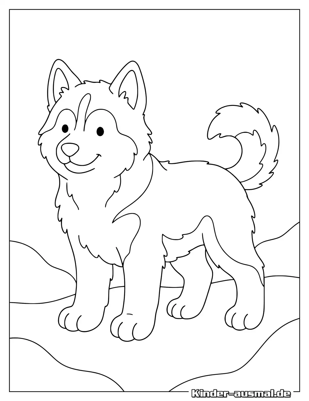 Sibirischer Husky-Welpe zum Ausmalen.