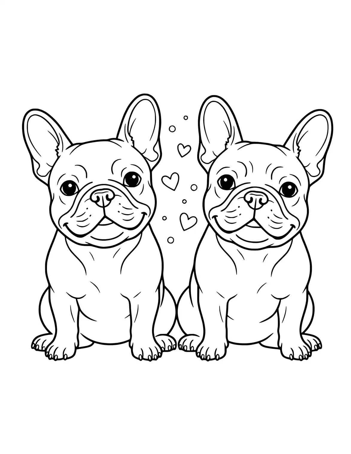 Zwei French Bulldogs zusammen.